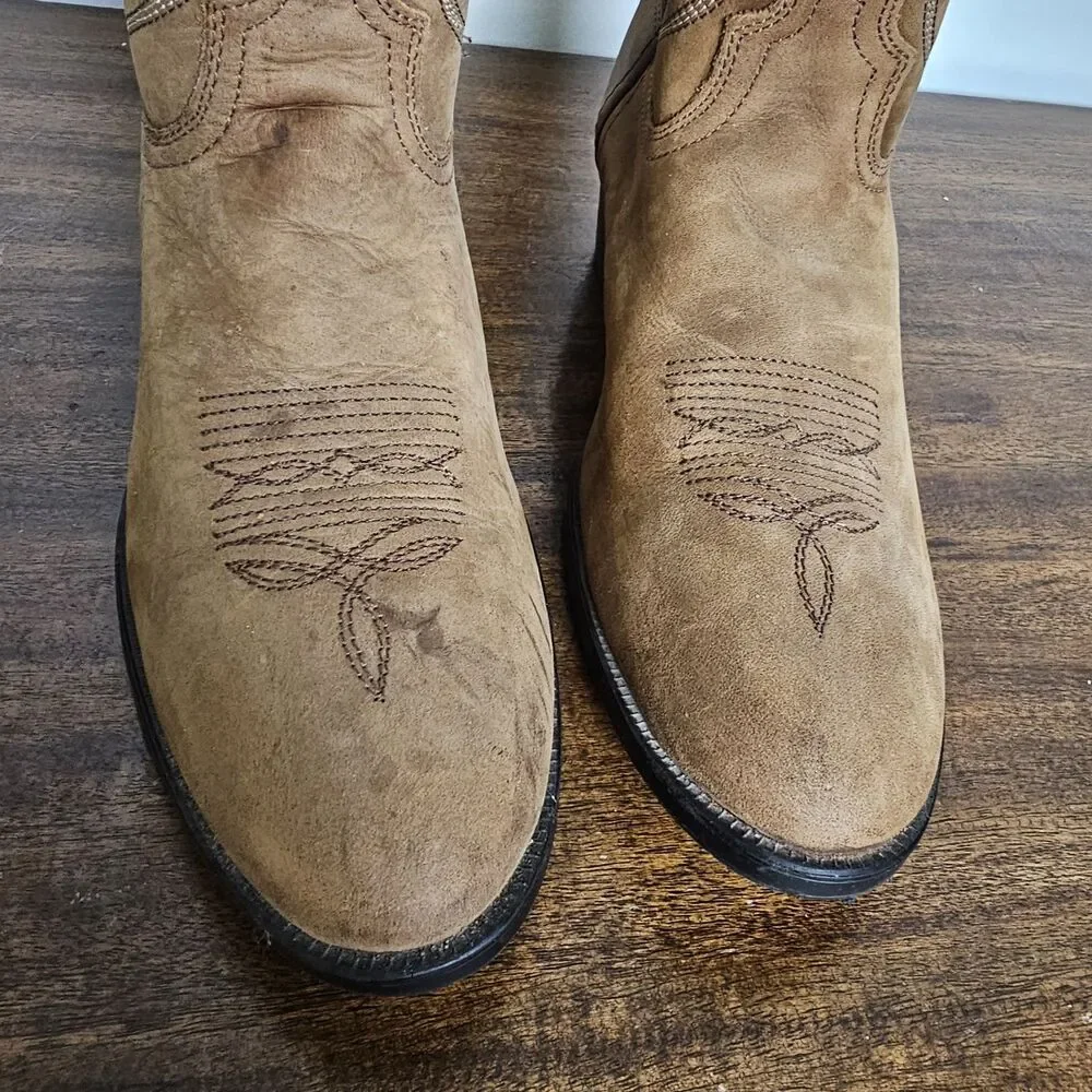 Dan Post Women’s Western Cowboy Boots Size 5 Caramel Leather Embroidered
